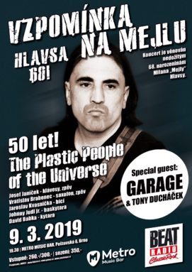 Vzpominka na Mejlu - Hlavsa 68! - Brno, Metro Music Bar - 09.03.2019